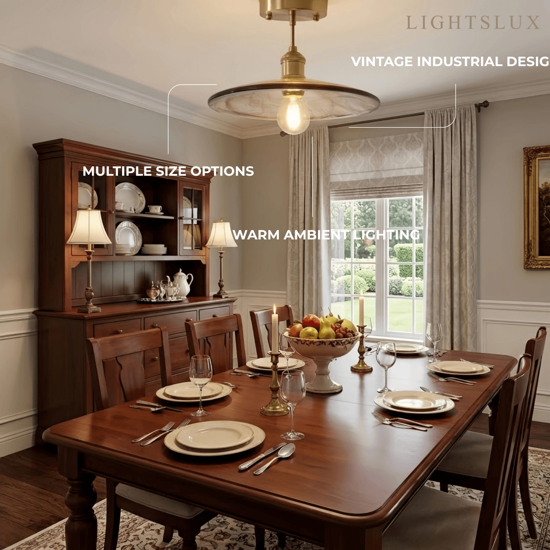 Vintage-Inspired Ceiling Light -- Brass & Amber Glass for Living Room Entryway - Flindria