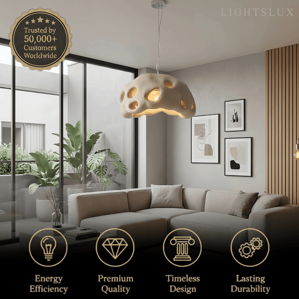 Modern Pendant Light – Resin White/Beige/Grey/Black for Living Room - Flindria