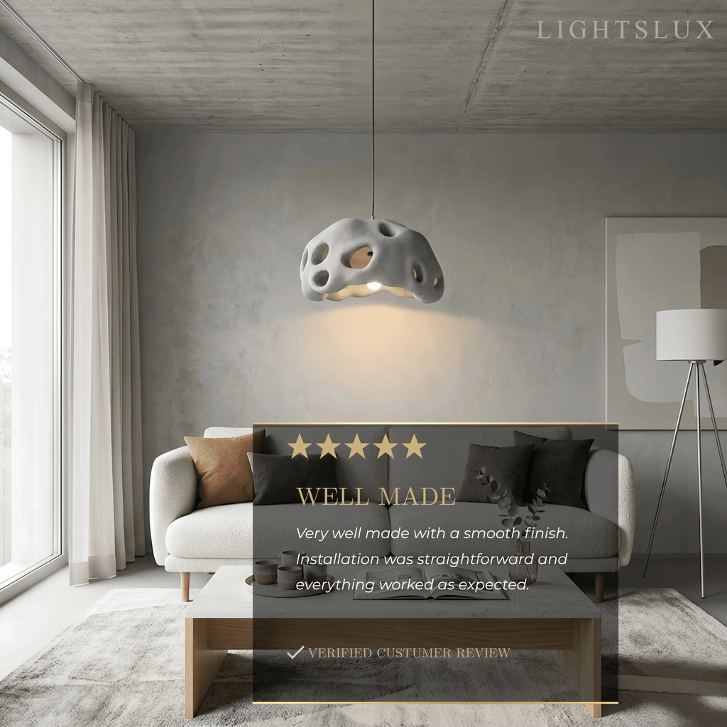 Modern Pendant Light – Resin White/Beige/Grey/Black for Living Room - Flindria