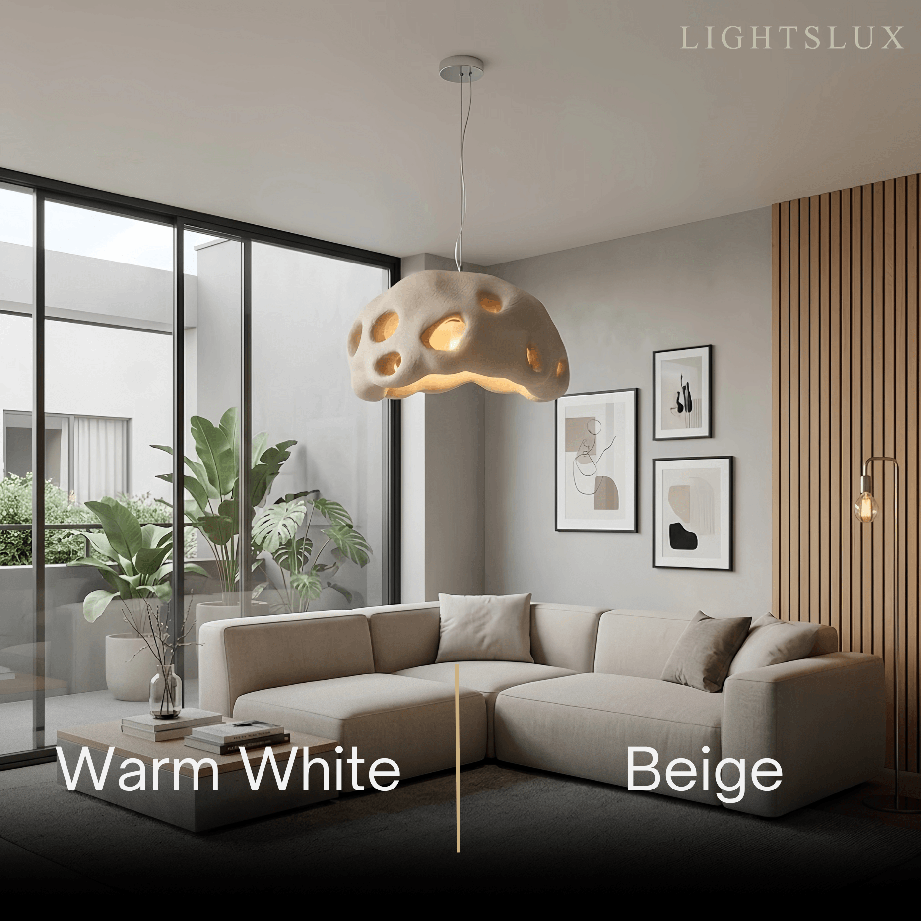 Modern Pendant Light – Resin White/Beige/Grey/Black for Living Room - Flindria