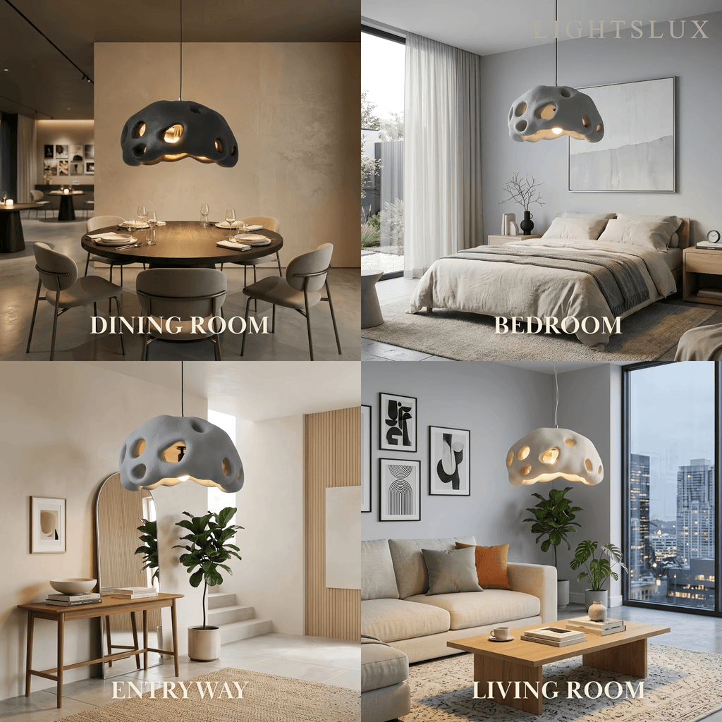 Modern Pendant Light – Resin White/Beige/Grey/Black for Living Room - Flindria
