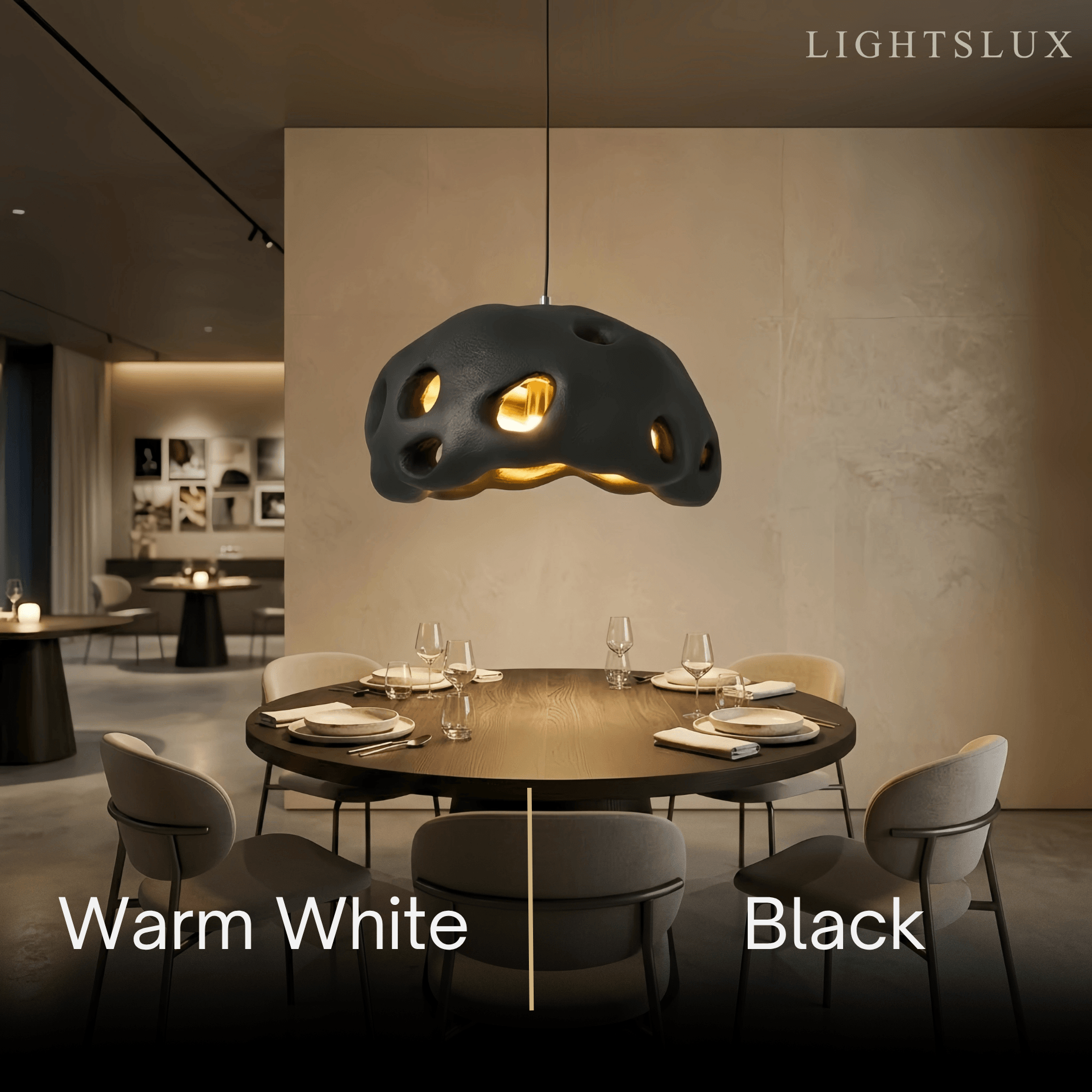 Modern Pendant Light – Resin White/Beige/Grey/Black for Living Room - Flindria