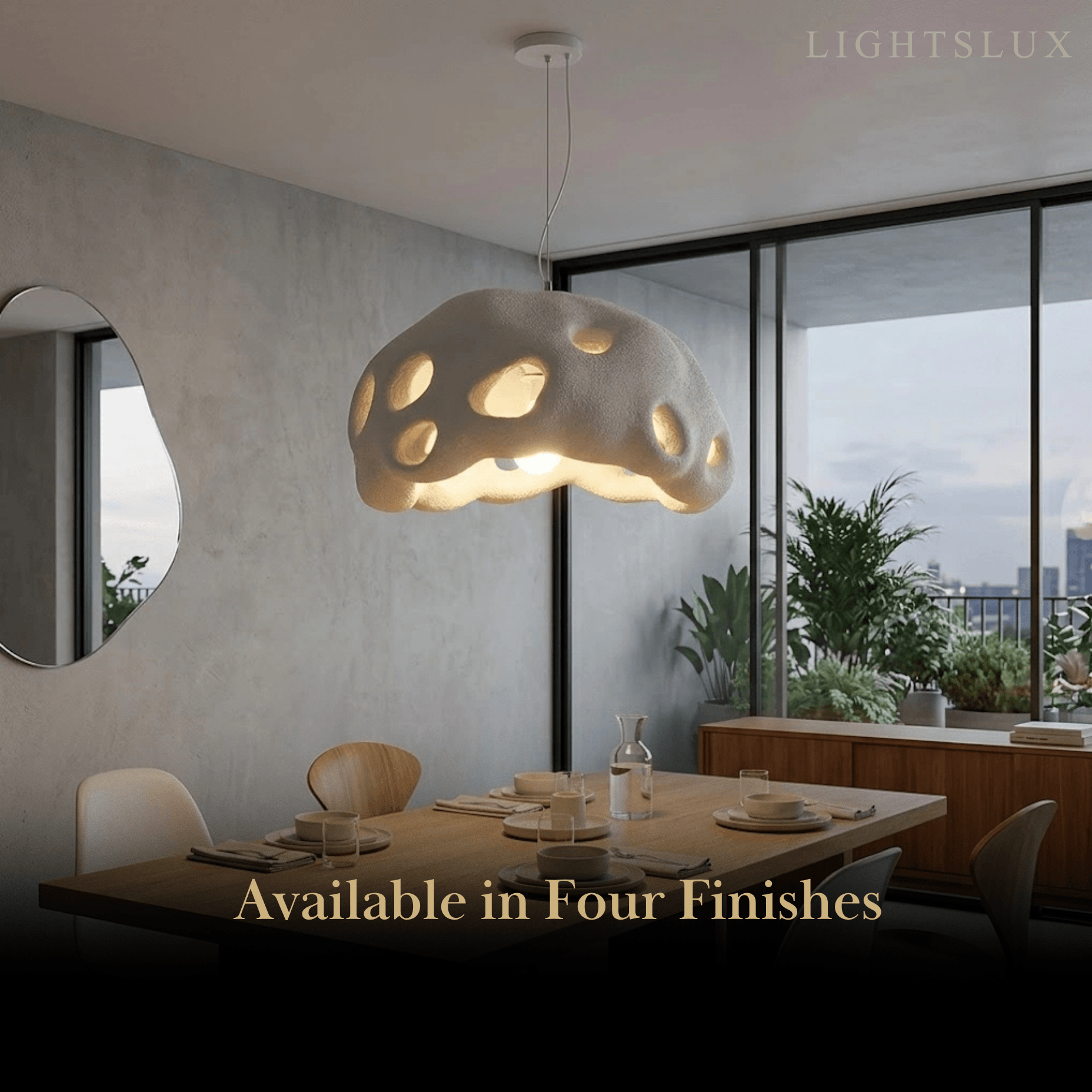 Modern Pendant Light – Resin White/Beige/Grey/Black for Living Room - Flindria
