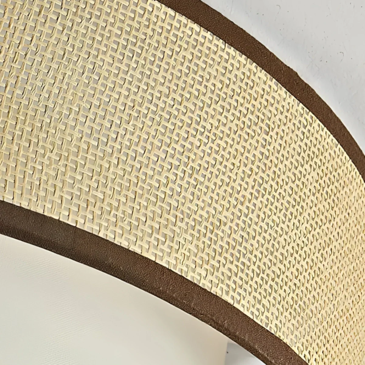 Natural Rattan & Fabric Ceiling Light -- Beige & White for Living Room - Flindria