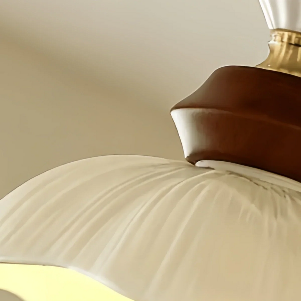 Modern Ceiling Light — Metal Ceramics Wood with Walnut Gold for Indoor - Flindria