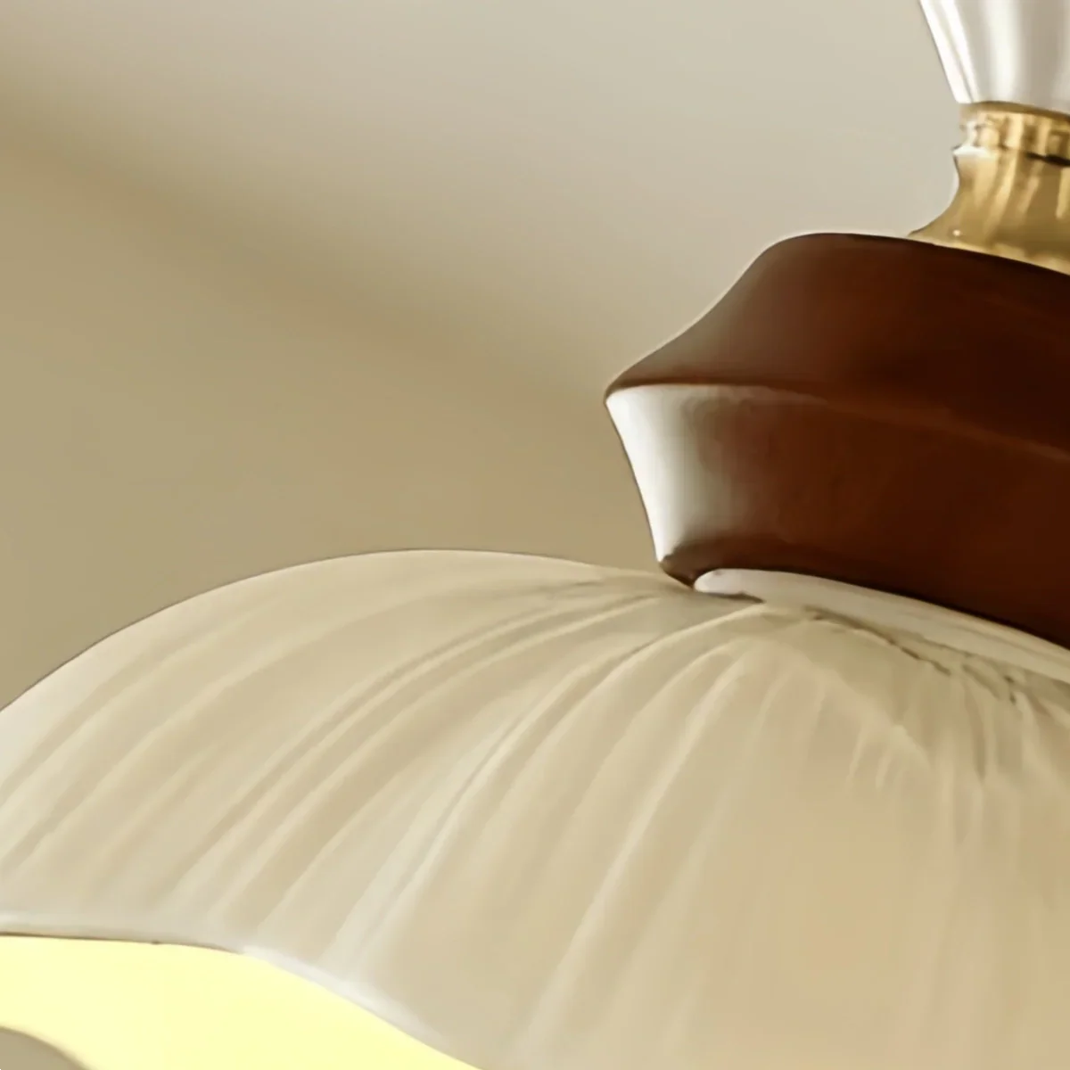Modern Ceiling Light — Metal Ceramics Wood with Walnut Gold for Indoor - Flindria