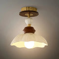 Modern Ceiling Light — Metal Ceramics Wood with Walnut Gold for Indoor - Flindria