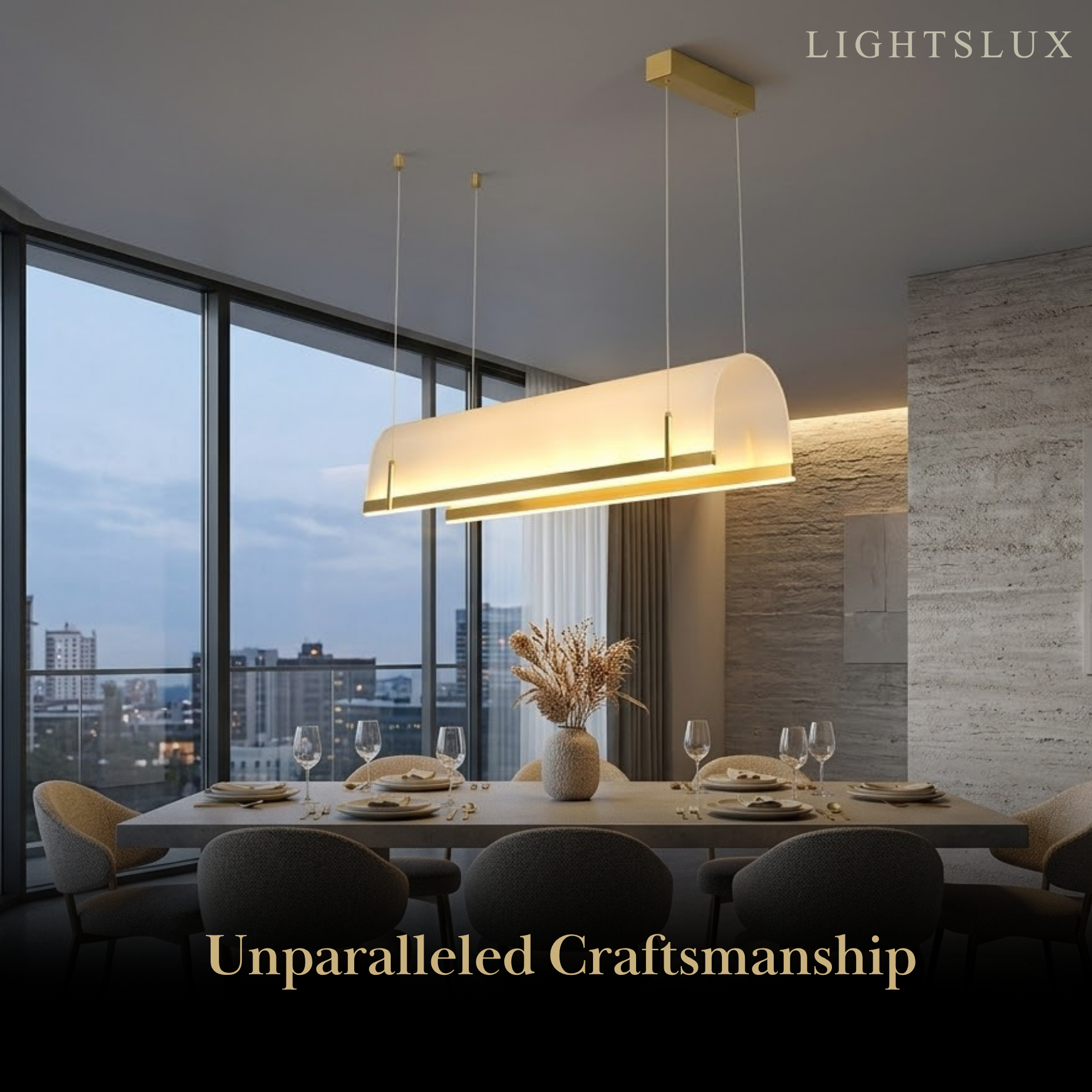 Lámpara colgante LED minimalista — Metal y acrílico dorado para comedor - Flindria