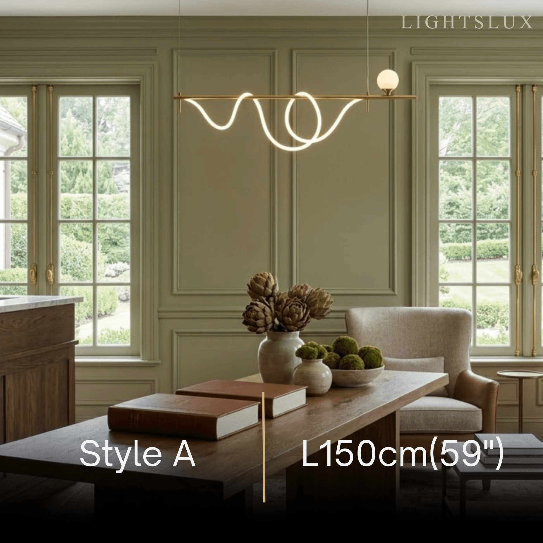 Moderne hanglamp — metaal en silica gel met gouden afwerking voor woonkamer - Flindria