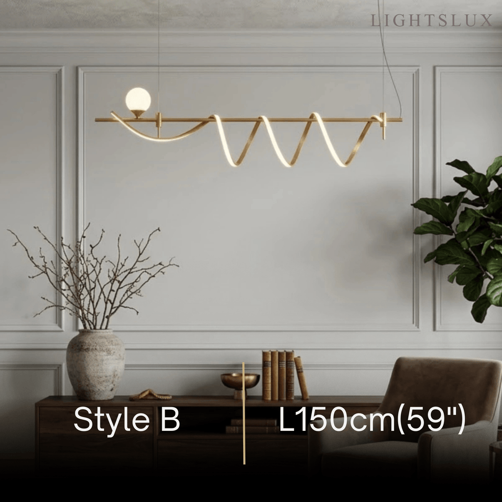 Moderne hanglamp — metaal en silica gel met gouden afwerking voor woonkamer - Flindria