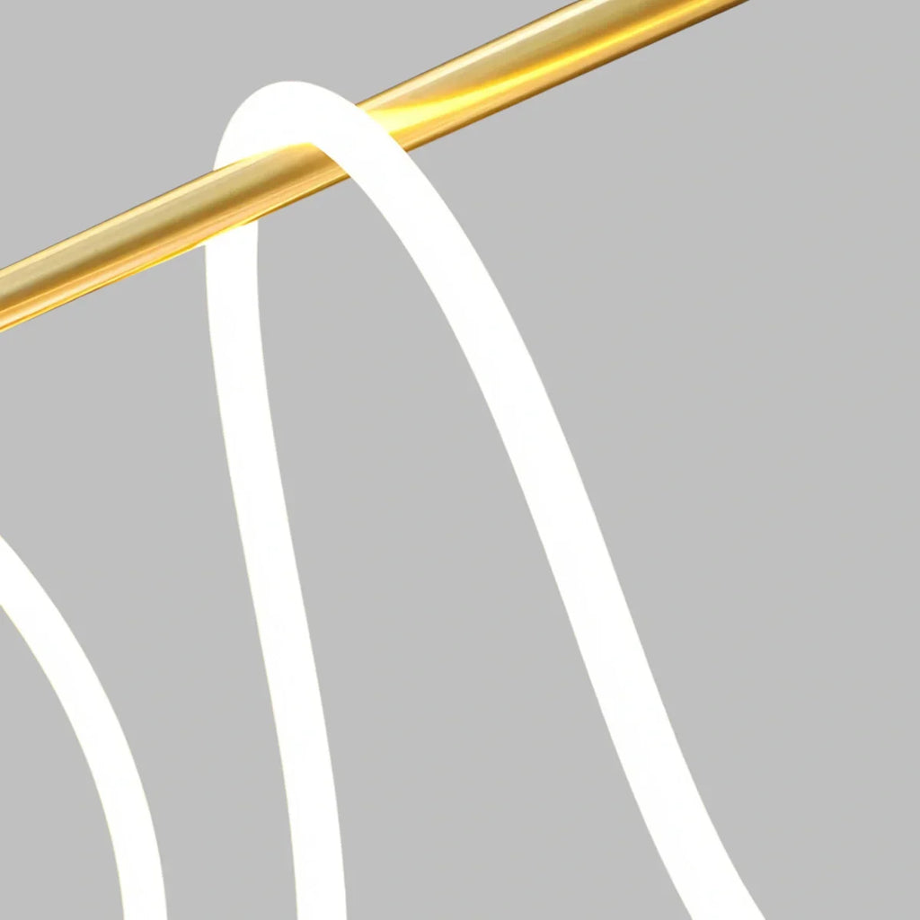 Moderne hanglamp — metaal en silica gel met gouden afwerking voor woonkamer - Flindria