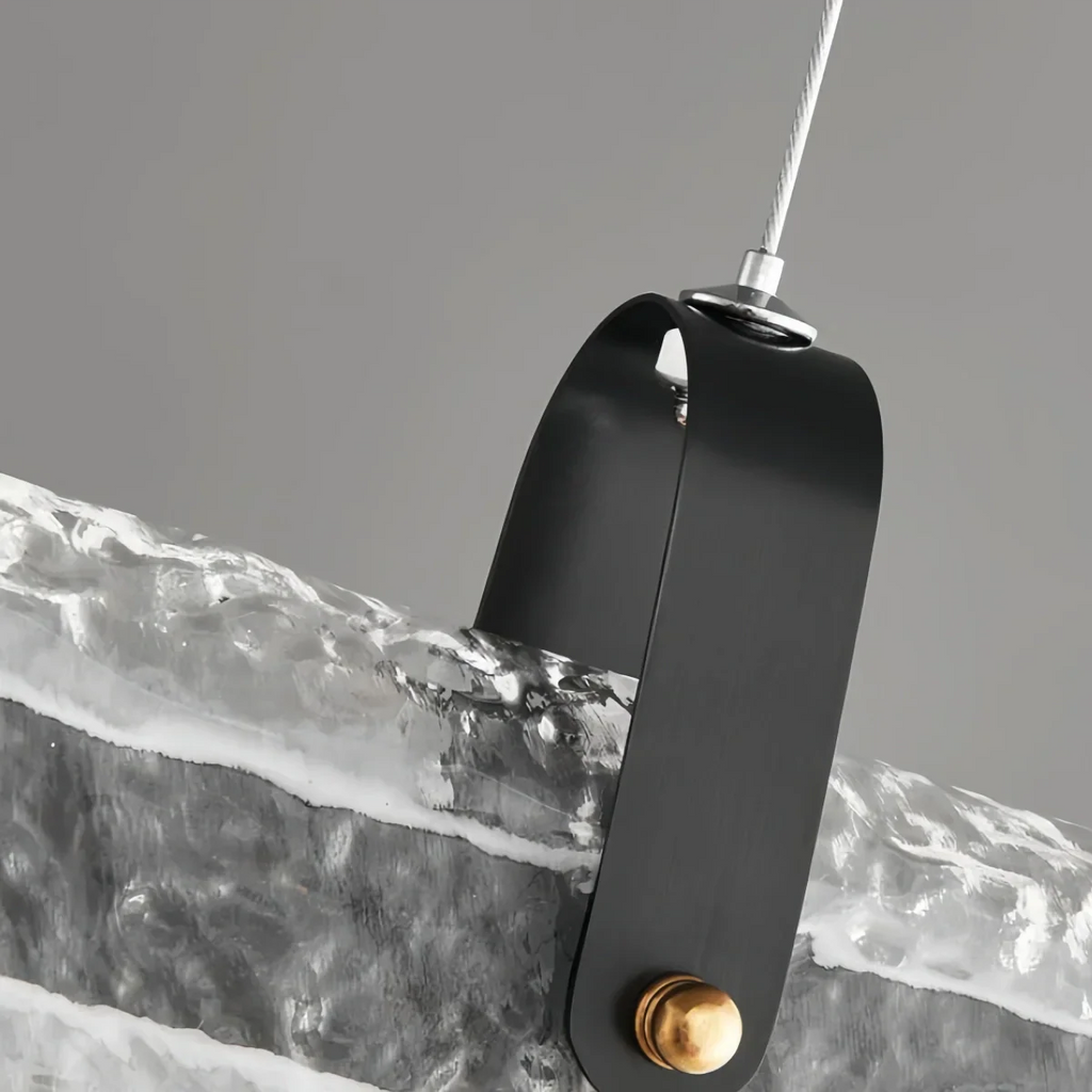 Modern Linear Pendant Light — Metal & Glass for Dining Room/Kitchen Island - Flindria