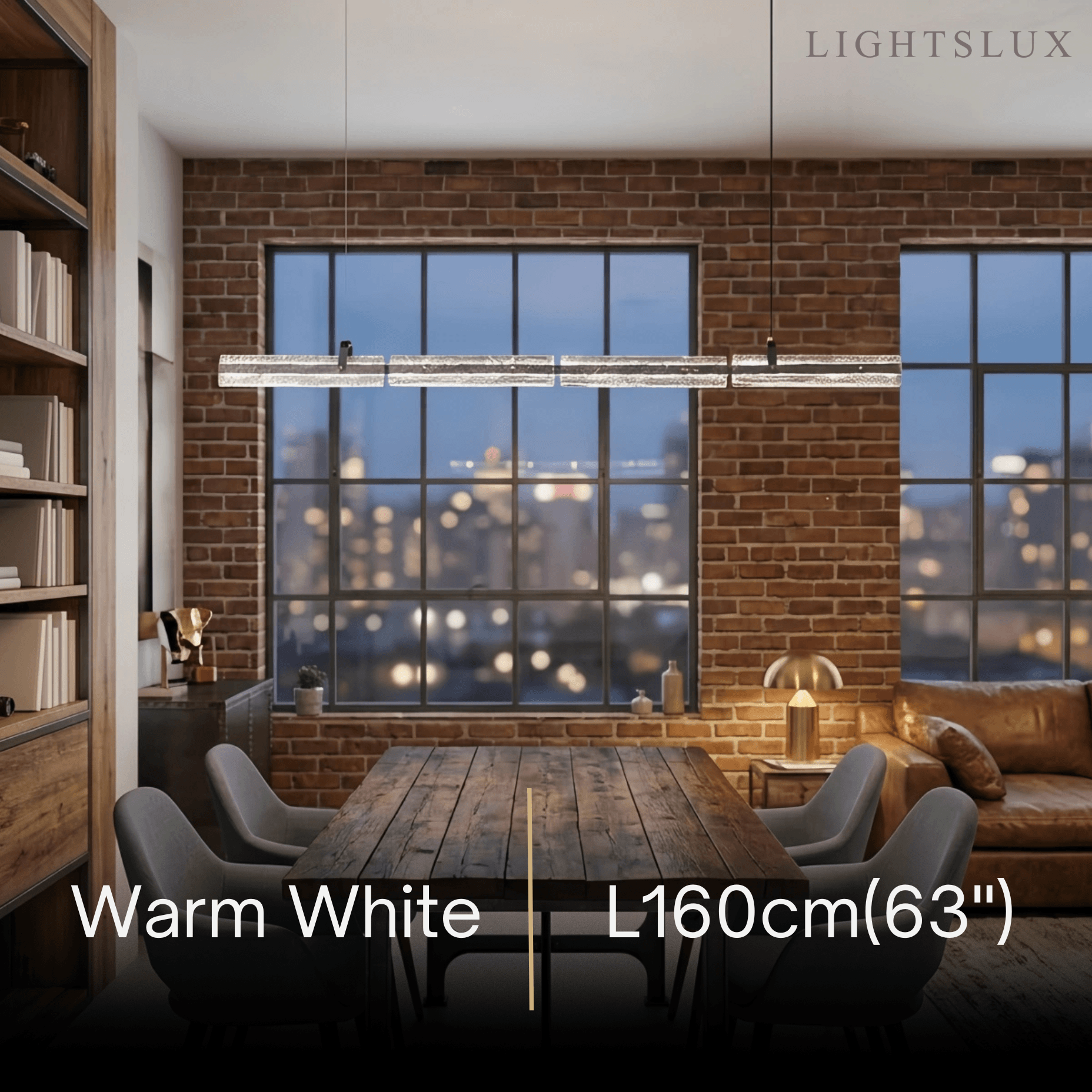 Modern Linear Pendant Light — Metal & Glass for Dining Room/Kitchen Island - Flindria