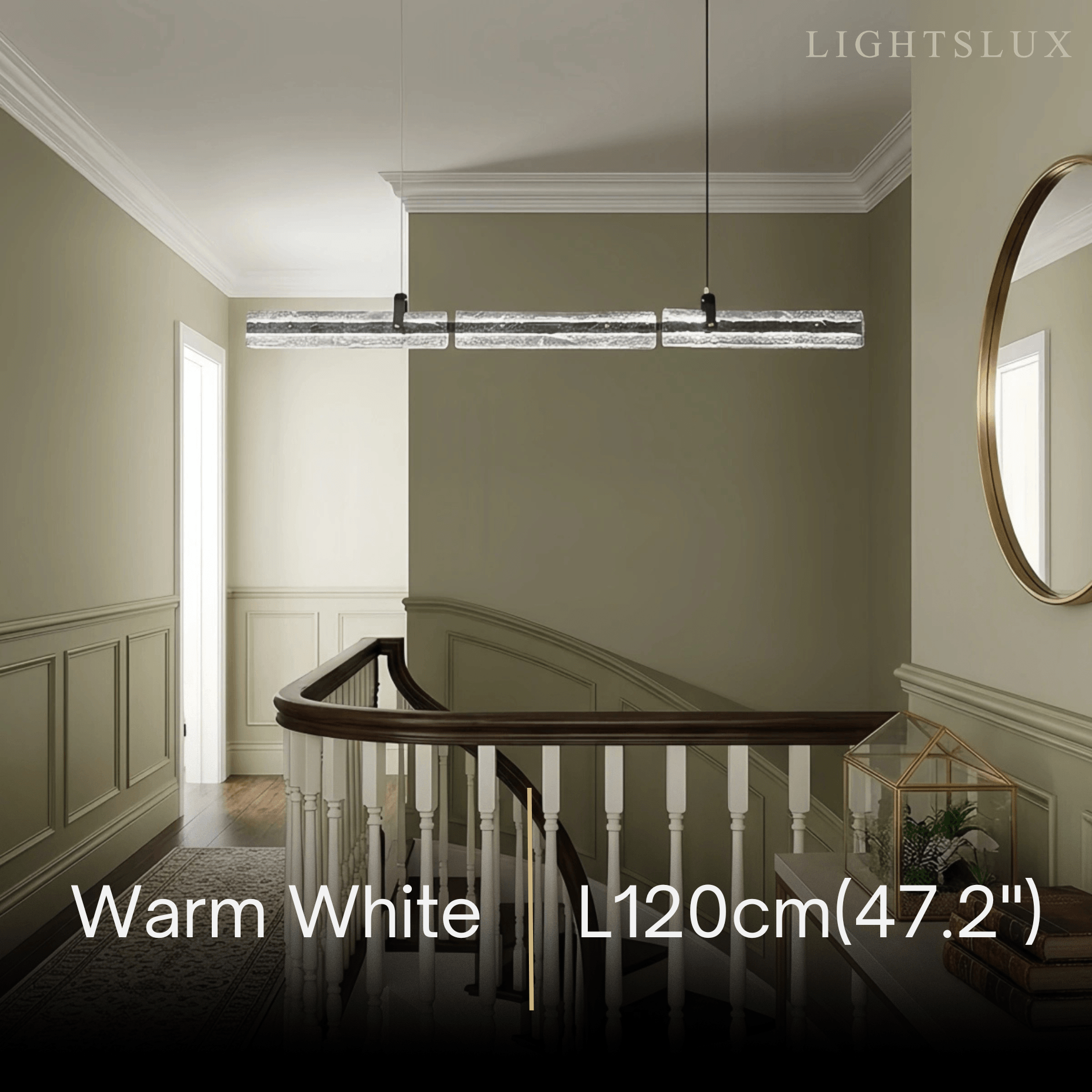 Modern Linear Pendant Light — Metal & Glass for Dining Room/Kitchen Island - Flindria