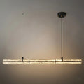 Modern Linear Pendant Light — Metal & Glass for Dining Room/Kitchen Island - Flindria