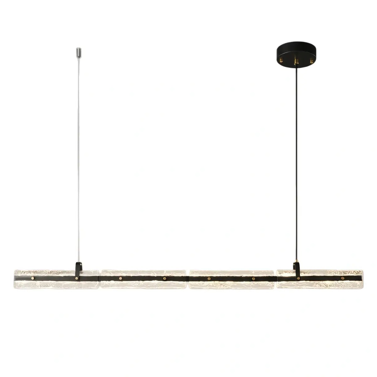 Modern Linear Pendant Light — Metal & Glass for Dining Room/Kitchen Island - Flindria