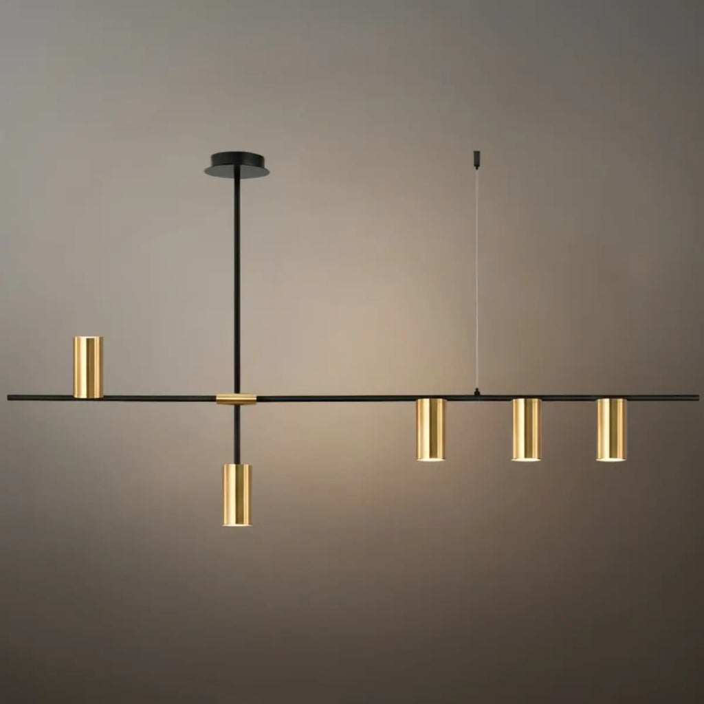 Contemporary Ceiling Light — Metal & Acrylic with Gold or Black for Dining Room - Flindria