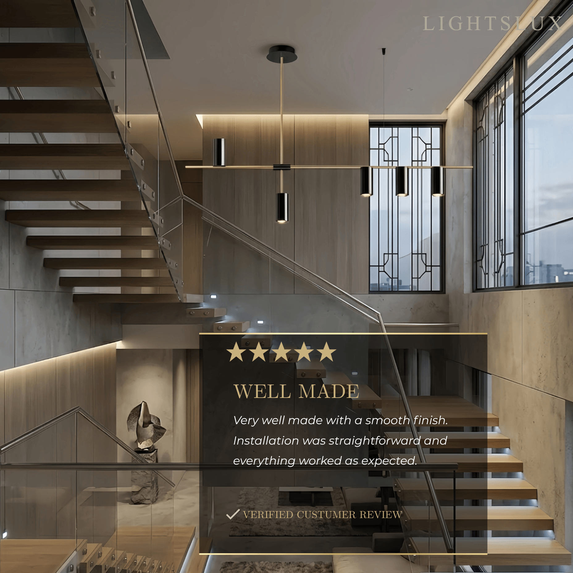 Contemporary Ceiling Light — Metal & Acrylic with Gold or Black for Dining Room - Flindria