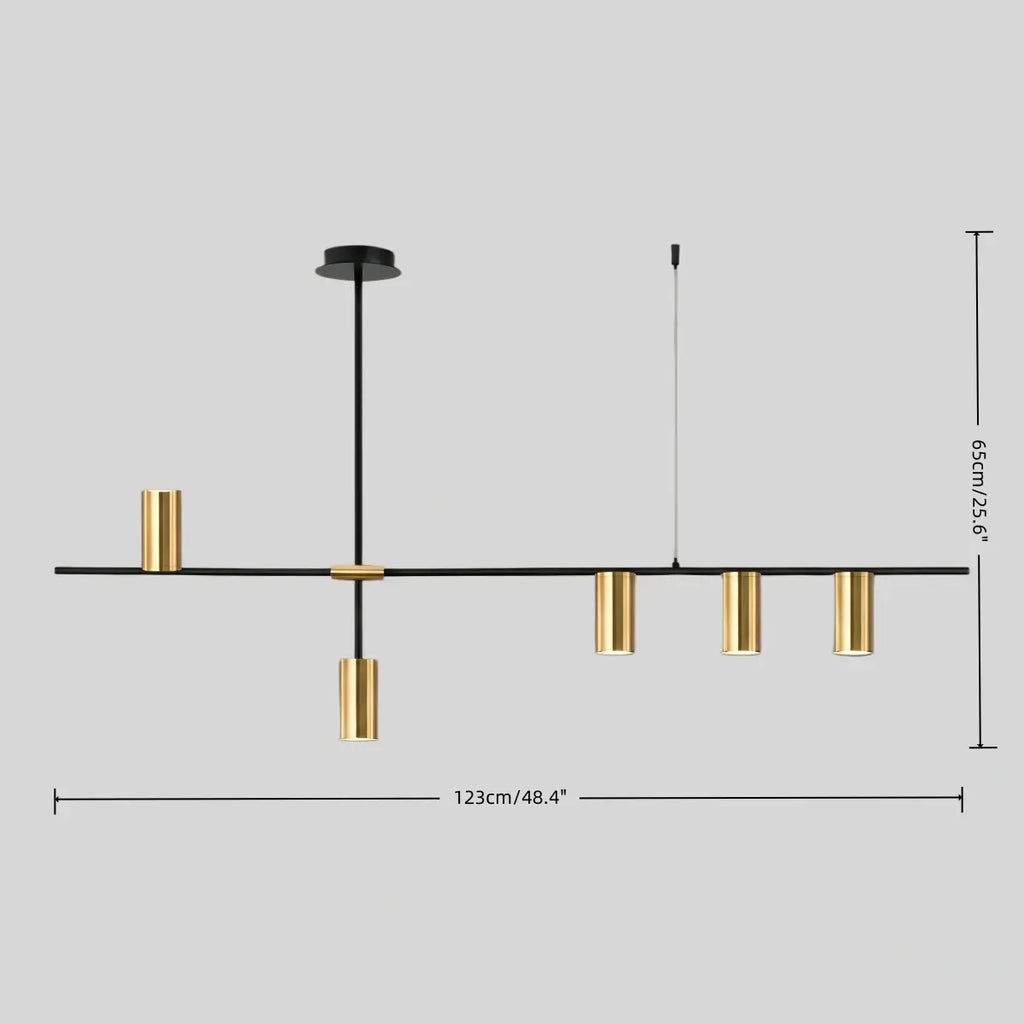 Contemporary Ceiling Light — Metal & Acrylic with Gold or Black for Dining Room - Flindria