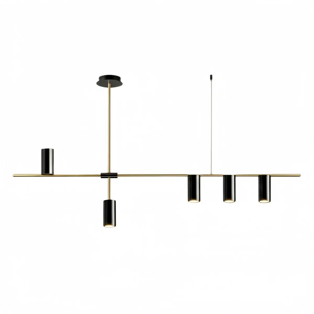 Contemporary Ceiling Light — Metal & Acrylic with Gold or Black for Dining Room - Flindria