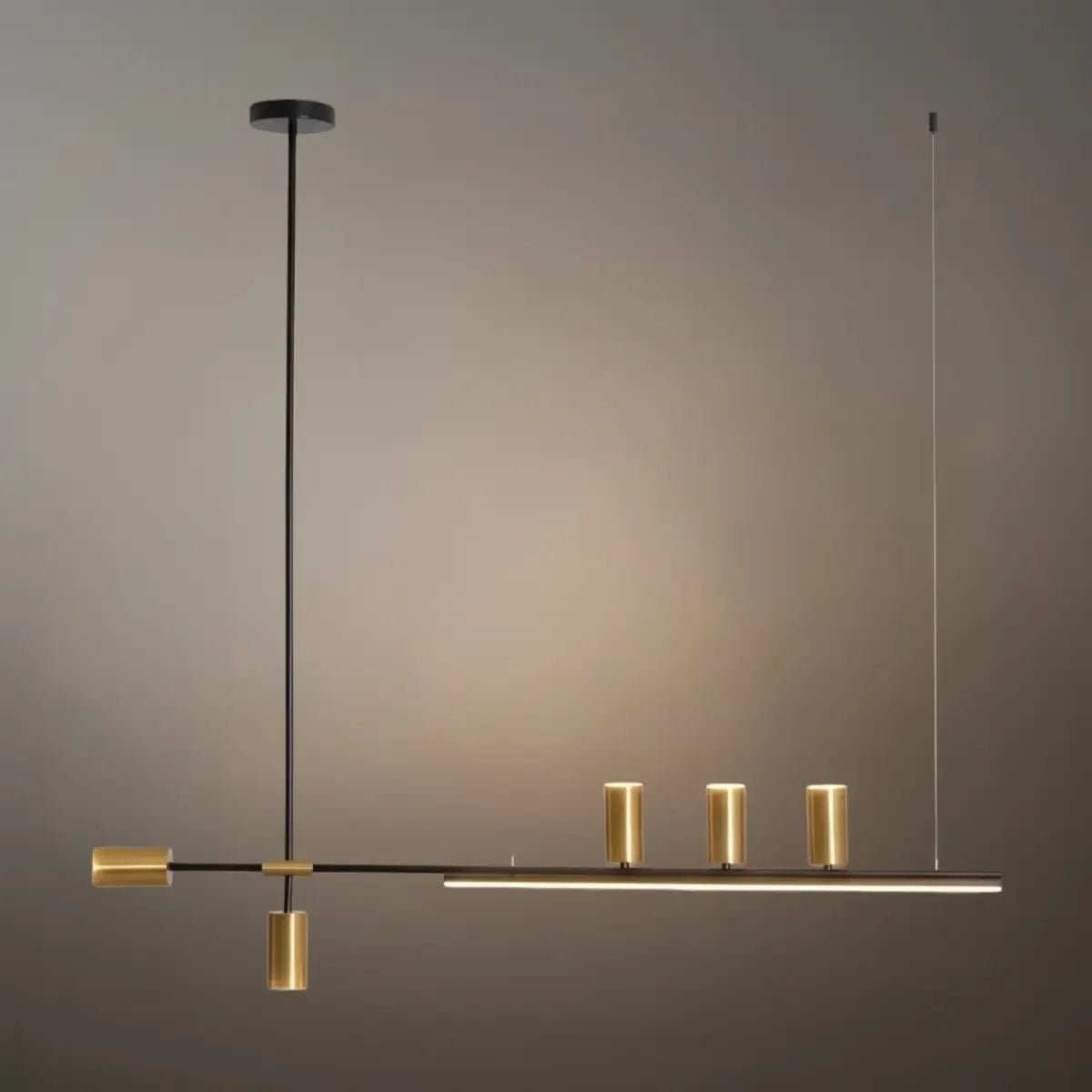 Contemporary Ceiling Light — Metal & Acrylic with Gold or Black for Dining Room - Flindria