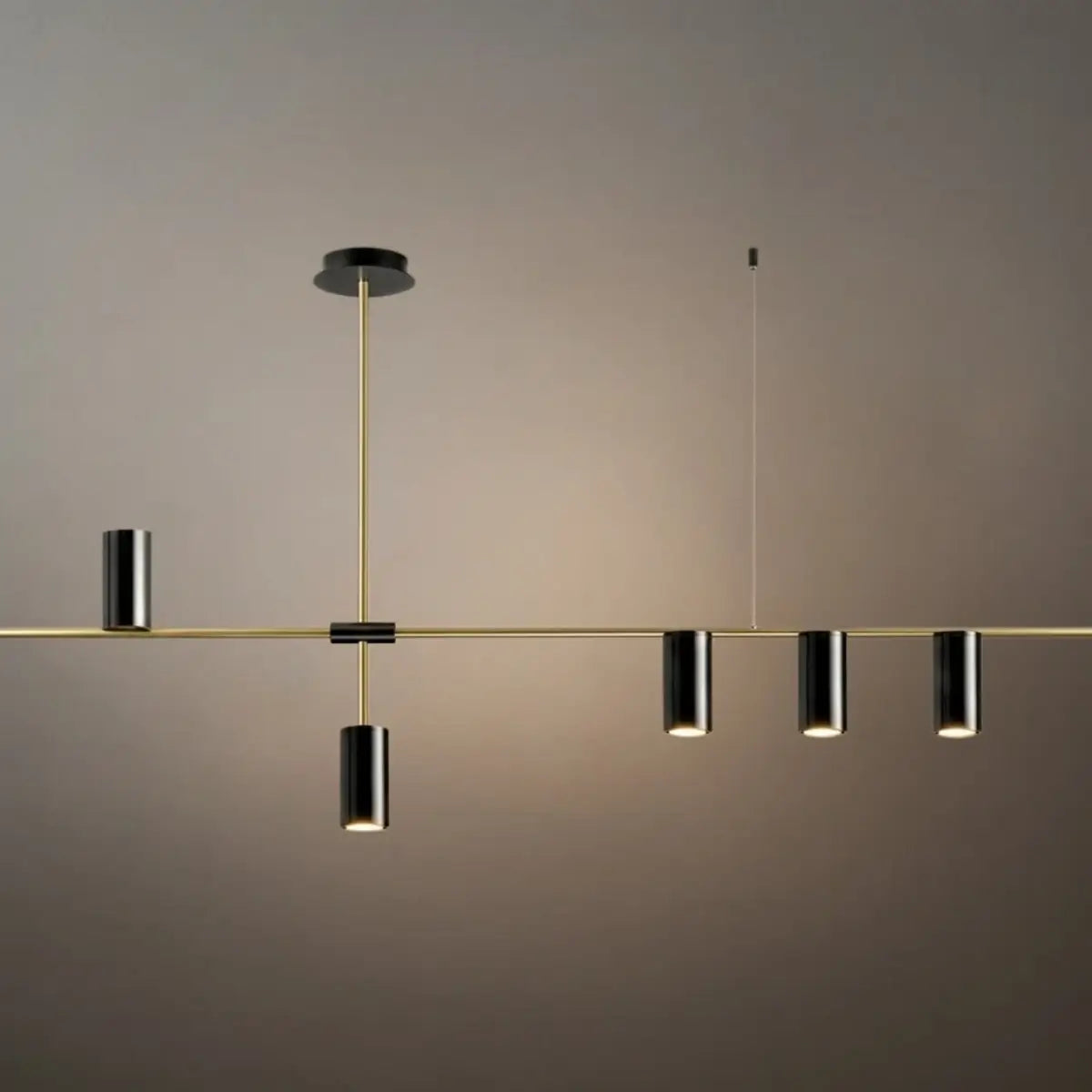 Contemporary Ceiling Light — Metal & Acrylic with Gold or Black for Dining Room - Flindria
