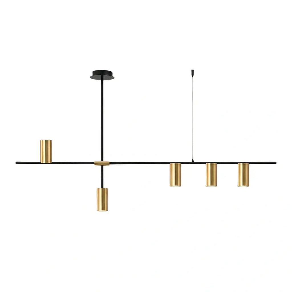 Contemporary Ceiling Light — Metal & Acrylic with Gold or Black for Dining Room - Flindria