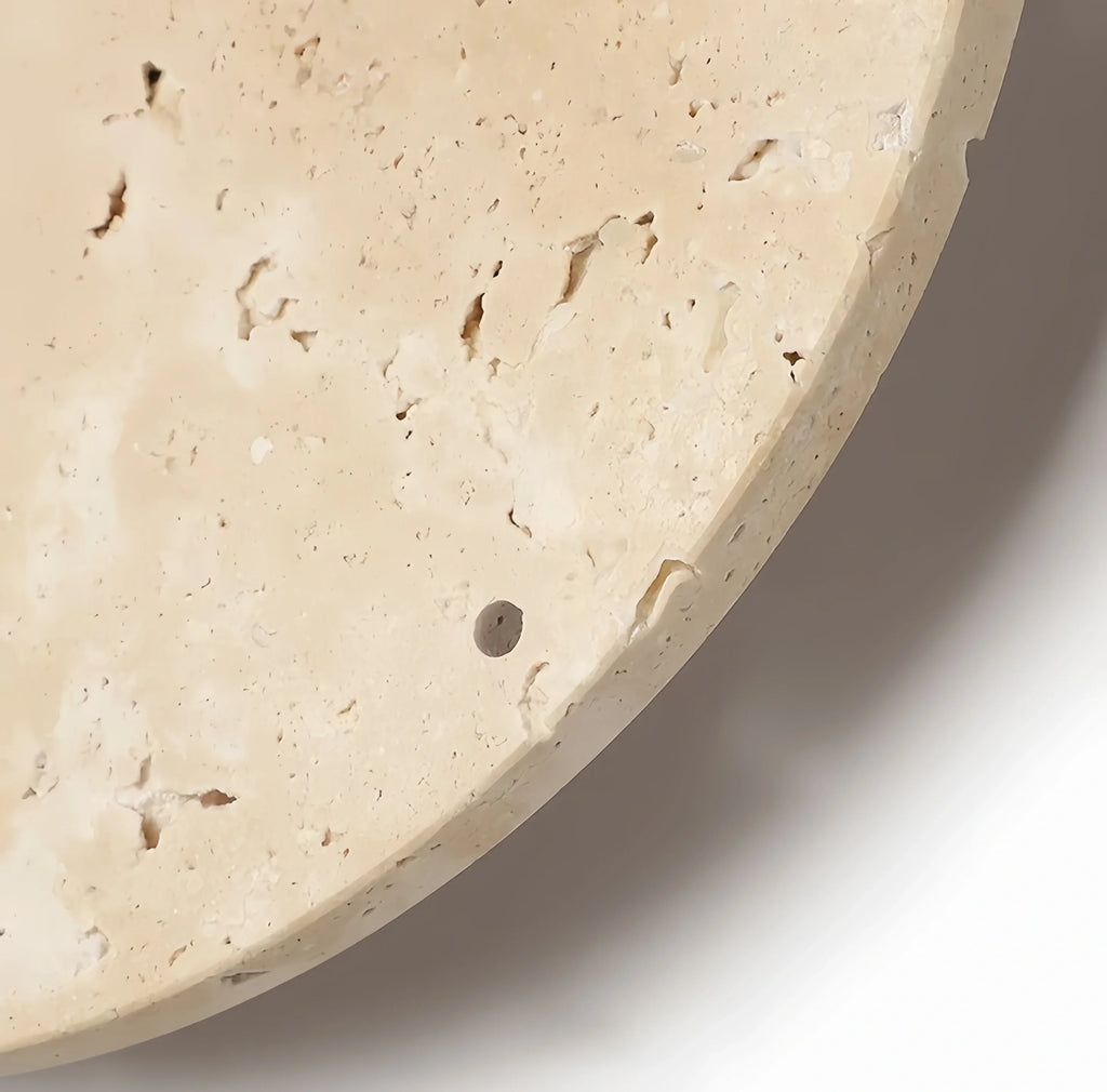 Minimalist Wall Lamp -- Travertine Natural Stone for Living Room - Flindria