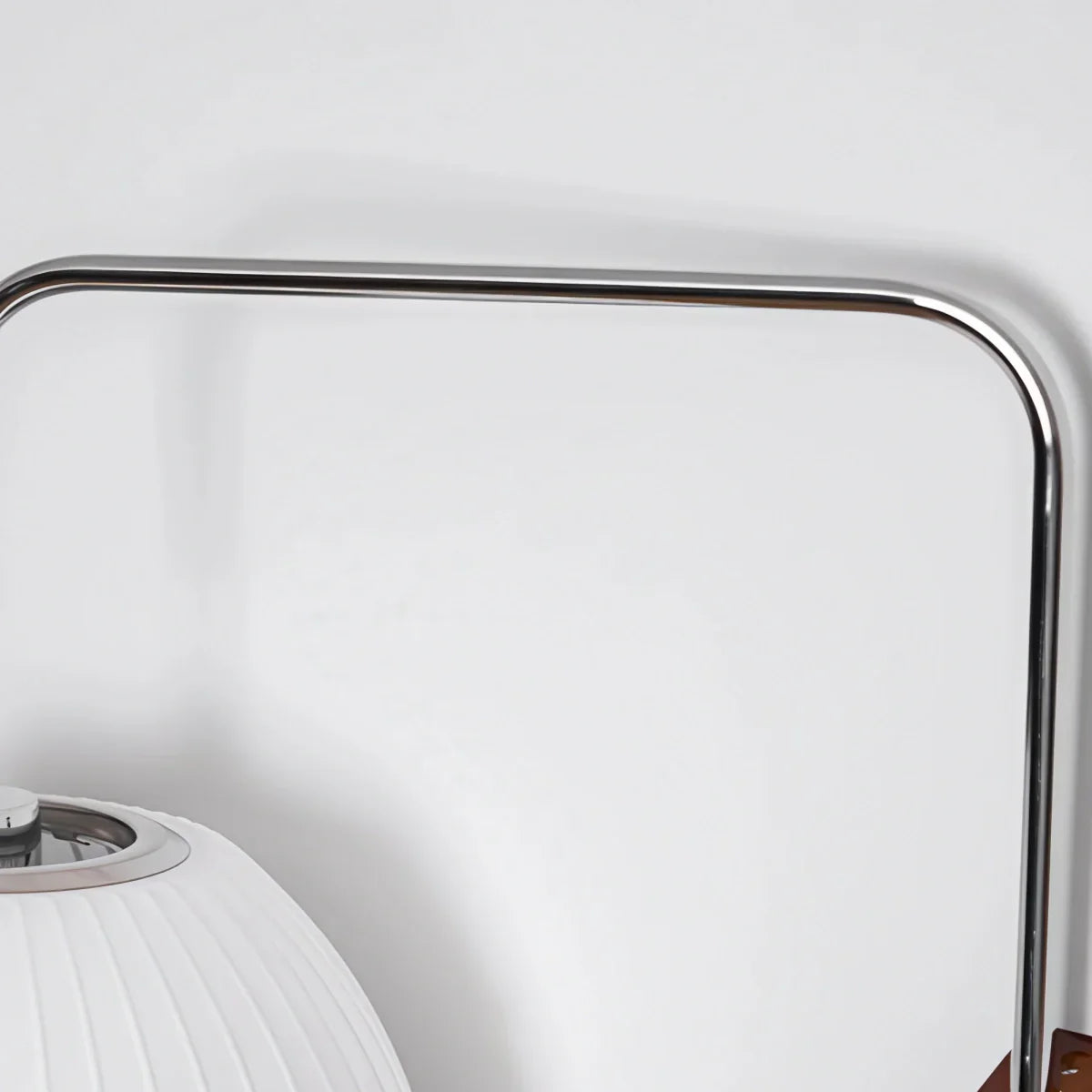 Modern Plug-In Wall Lamp -- Polymer Steel Walnut Metal Chrome & Walnut with White Shade for Bedroom - Flindria