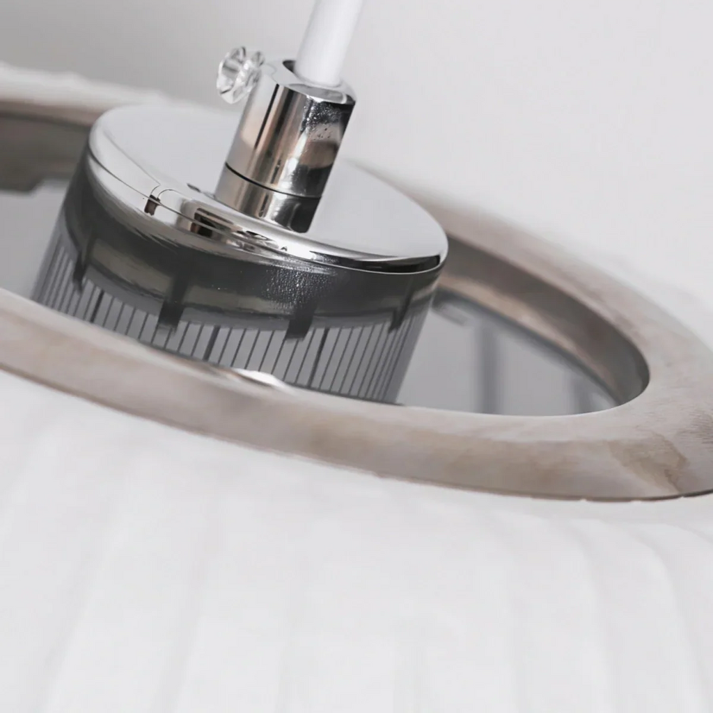 Modern Plug-In Wall Lamp -- Polymer Steel Walnut Metal Chrome & Walnut with White Shade for Bedroom - Flindria