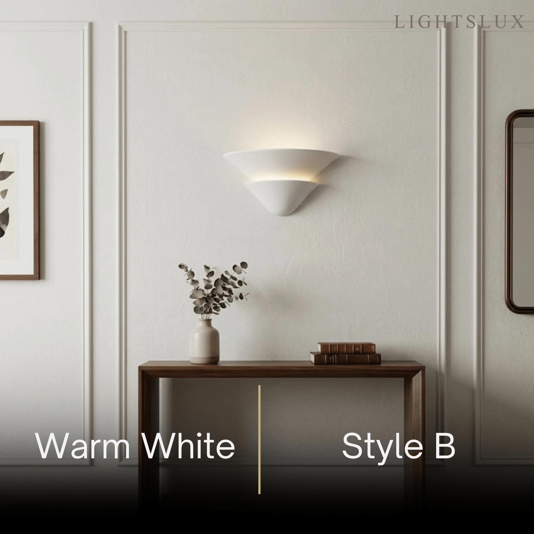 Modern Wall Lamp — Plaster White for Entryway / Living Room / Reading Nook - Flindria