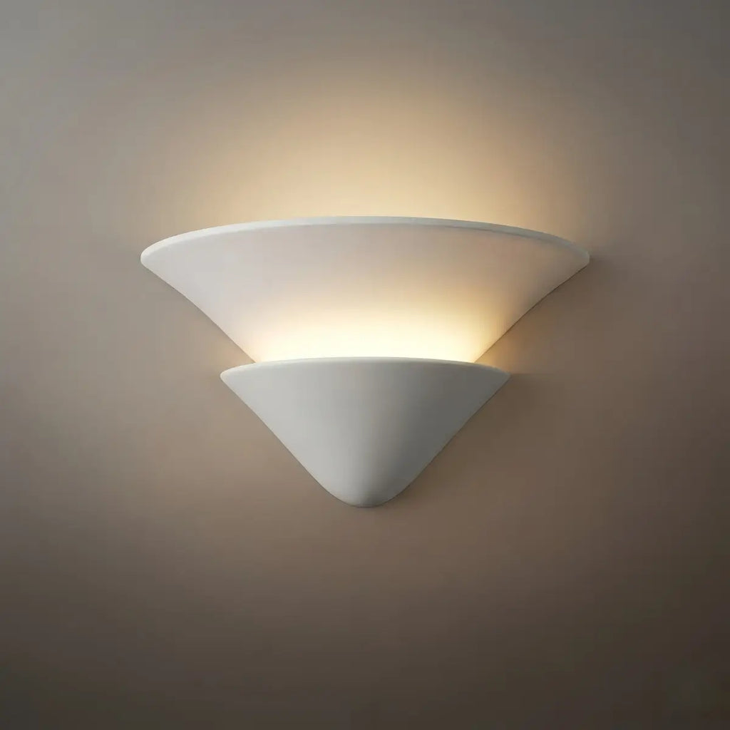 Modern Wall Lamp — Plaster White for Entryway / Living Room / Reading Nook - Flindria