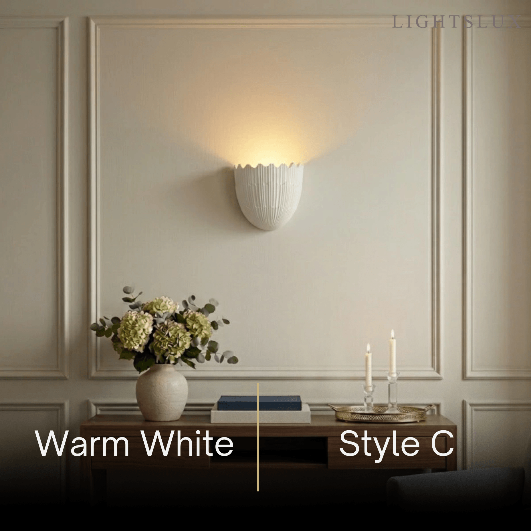 Modern Wall Lamp — Plaster White for Entryway / Living Room / Reading Nook - Flindria