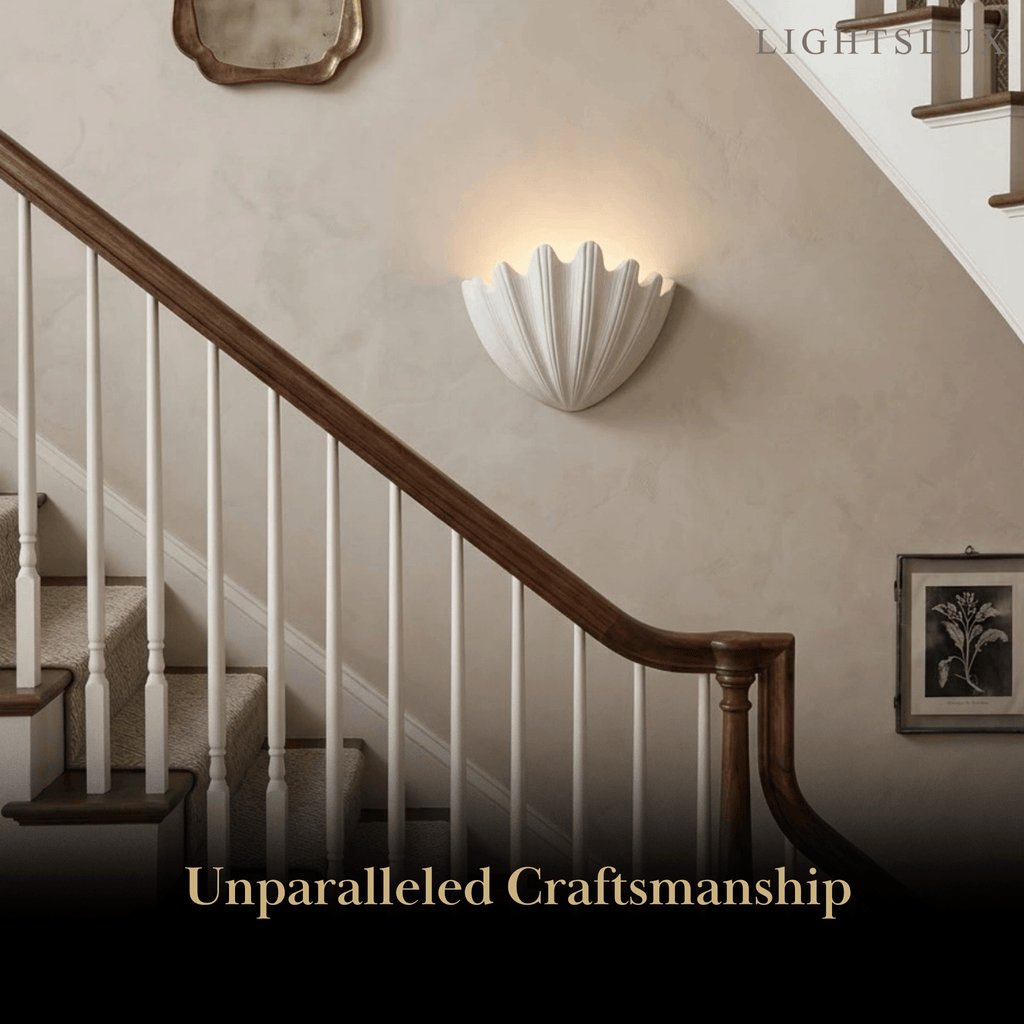 Modern Wall Lamp — Plaster White for Entryway / Living Room / Reading Nook - Flindria