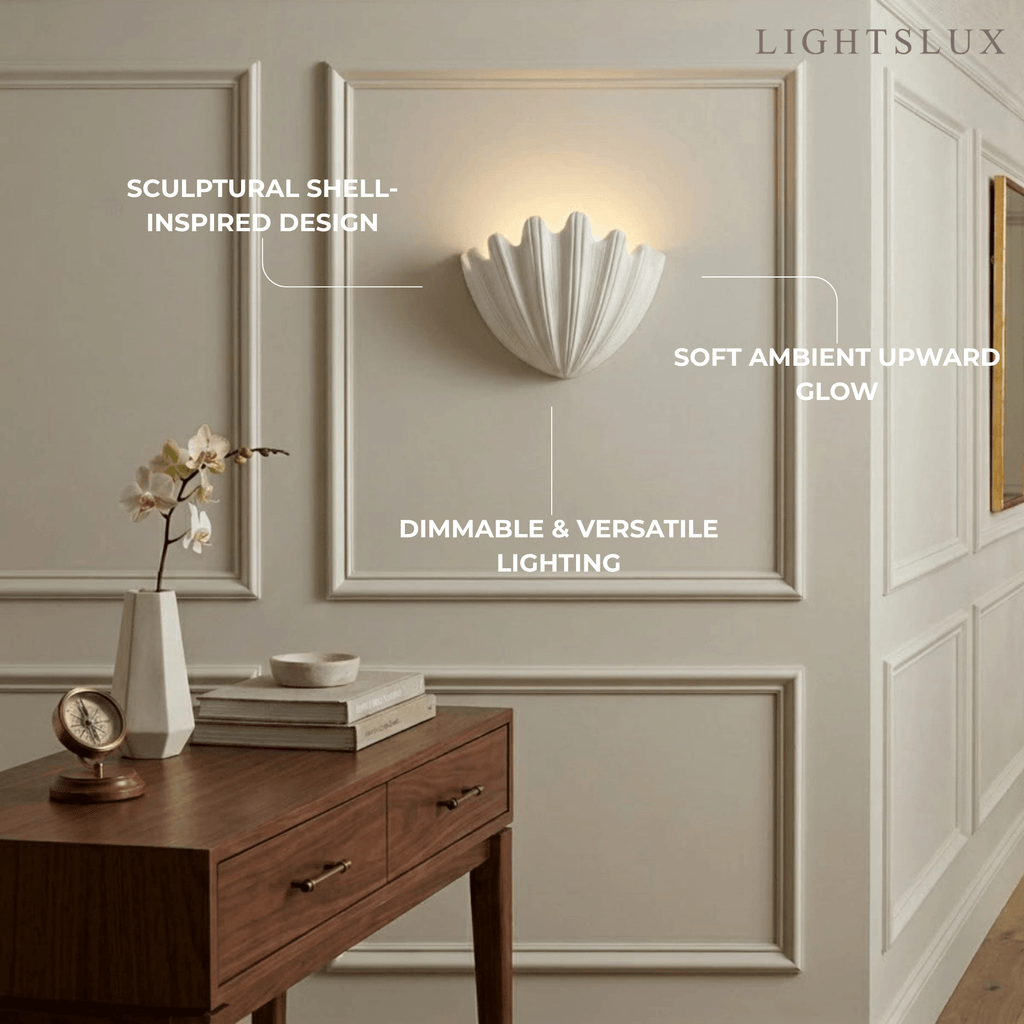 Modern Wall Lamp — Plaster White for Entryway / Living Room / Reading Nook - Flindria
