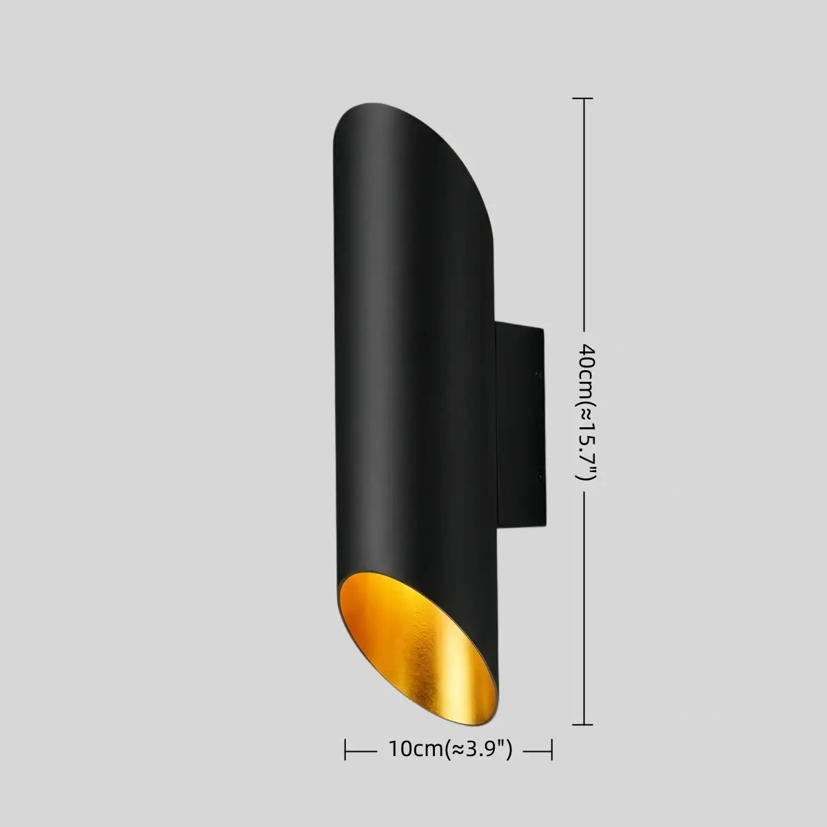 Modern Wall Lamp — Metal & Aluminum Black & Gold for Indoor - Flindria