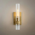 Minimalist Wall Lamp -- Metal & Glass with Brass/Black for Living Room - Flindria
