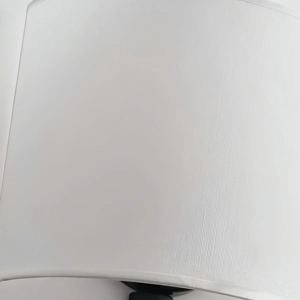 Art Fabric Sconce Wall Lamp -- Solid Wood & Fabric Black/White/Wood Color for Indoor - Flindria