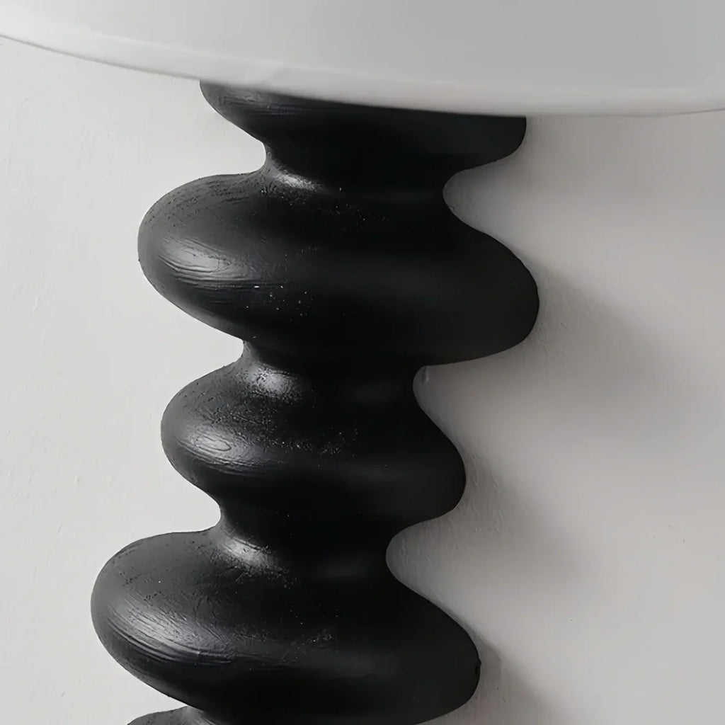 Art Fabric Sconce Wall Lamp -- Solid Wood & Fabric Black/White/Wood Color for Indoor - Flindria