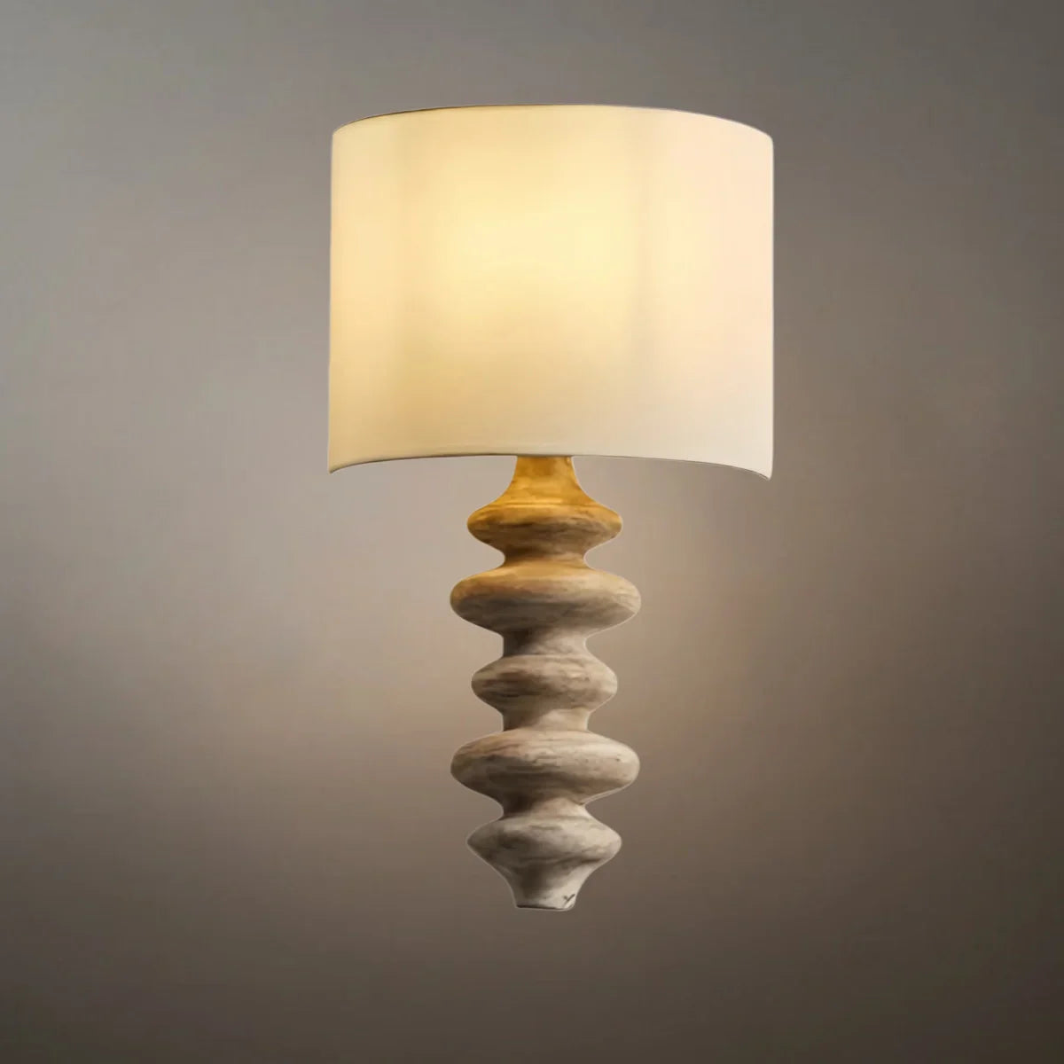Art Fabric Sconce Wall Lamp -- Solid Wood & Fabric Black/White/Wood Color for Indoor - Flindria