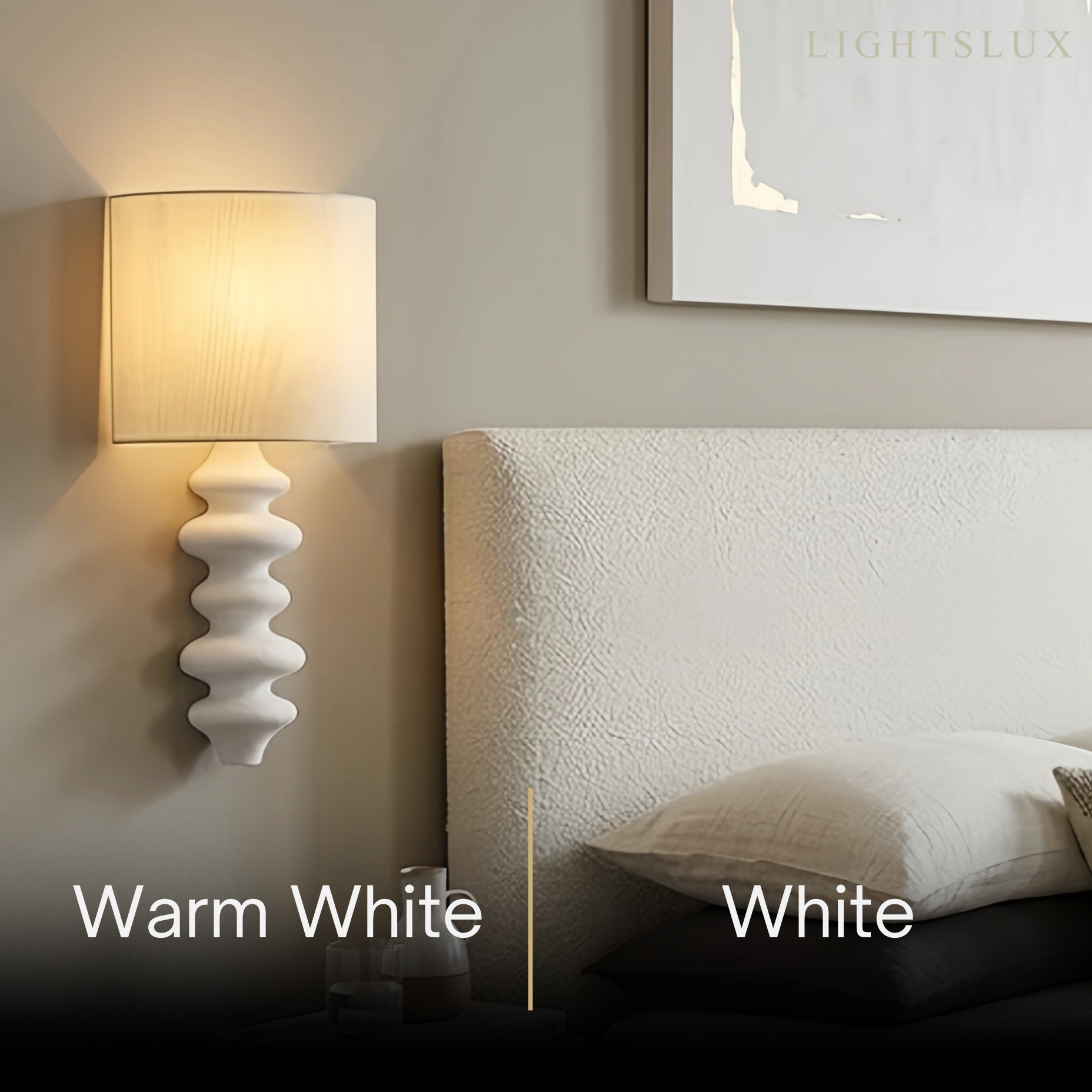 Art Fabric Sconce Wall Lamp -- Solid Wood & Fabric Black/White/Wood Color for Indoor - Flindria