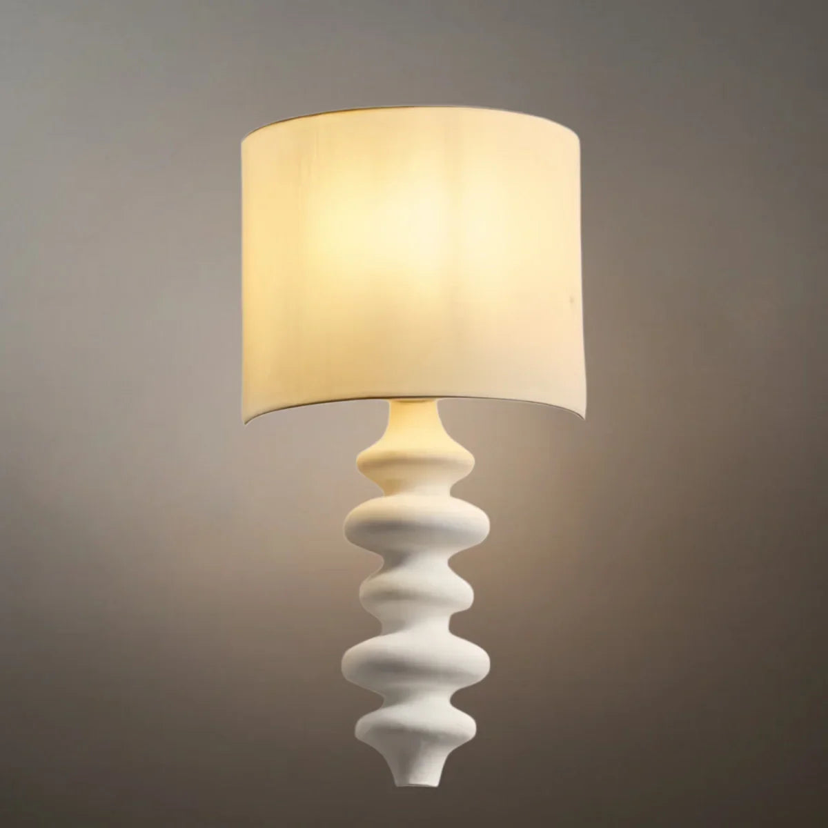 Art Fabric Sconce Wall Lamp -- Solid Wood & Fabric Black/White/Wood Color for Indoor - Flindria