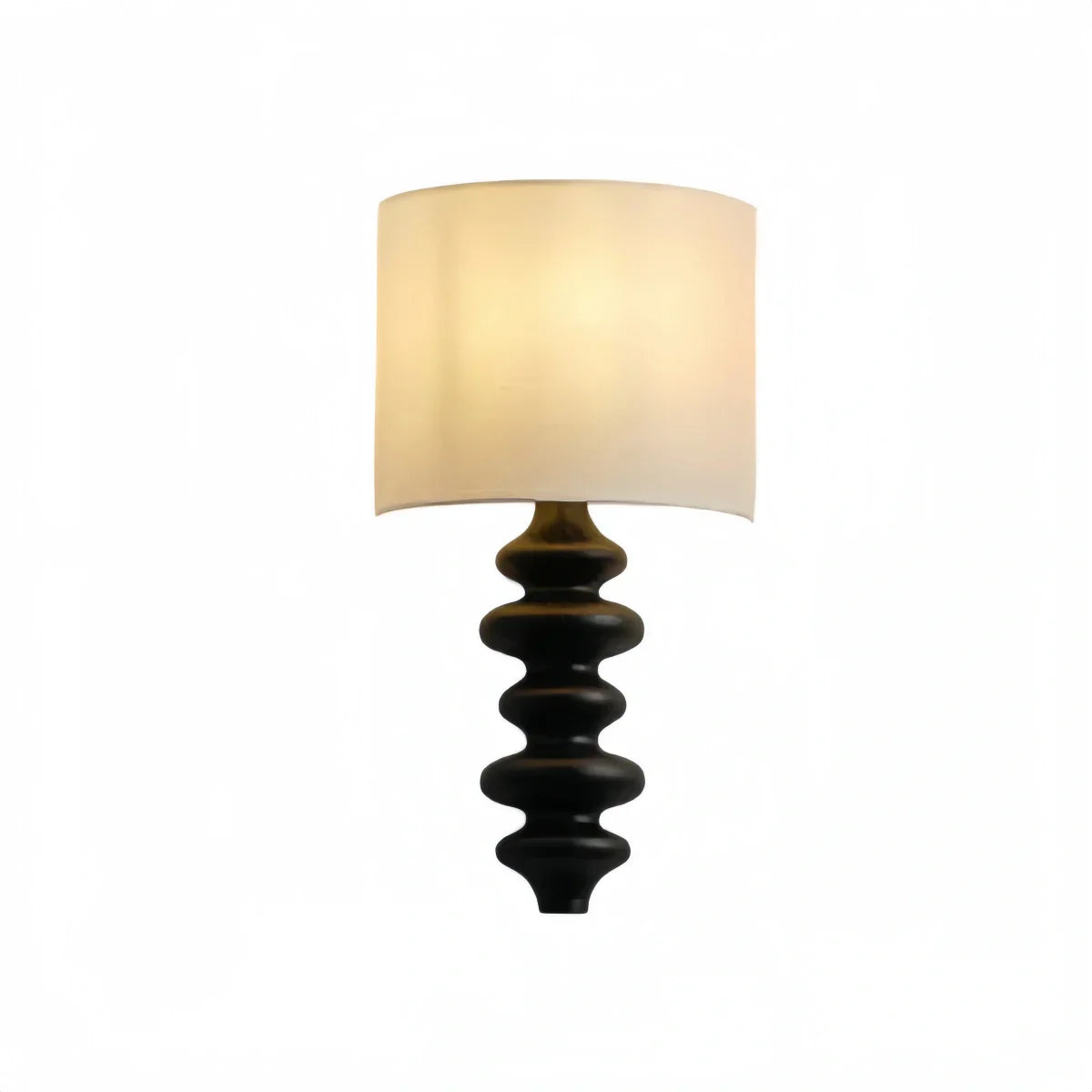 Art Fabric Sconce Wall Lamp -- Solid Wood & Fabric Black/White/Wood Color for Indoor - Flindria