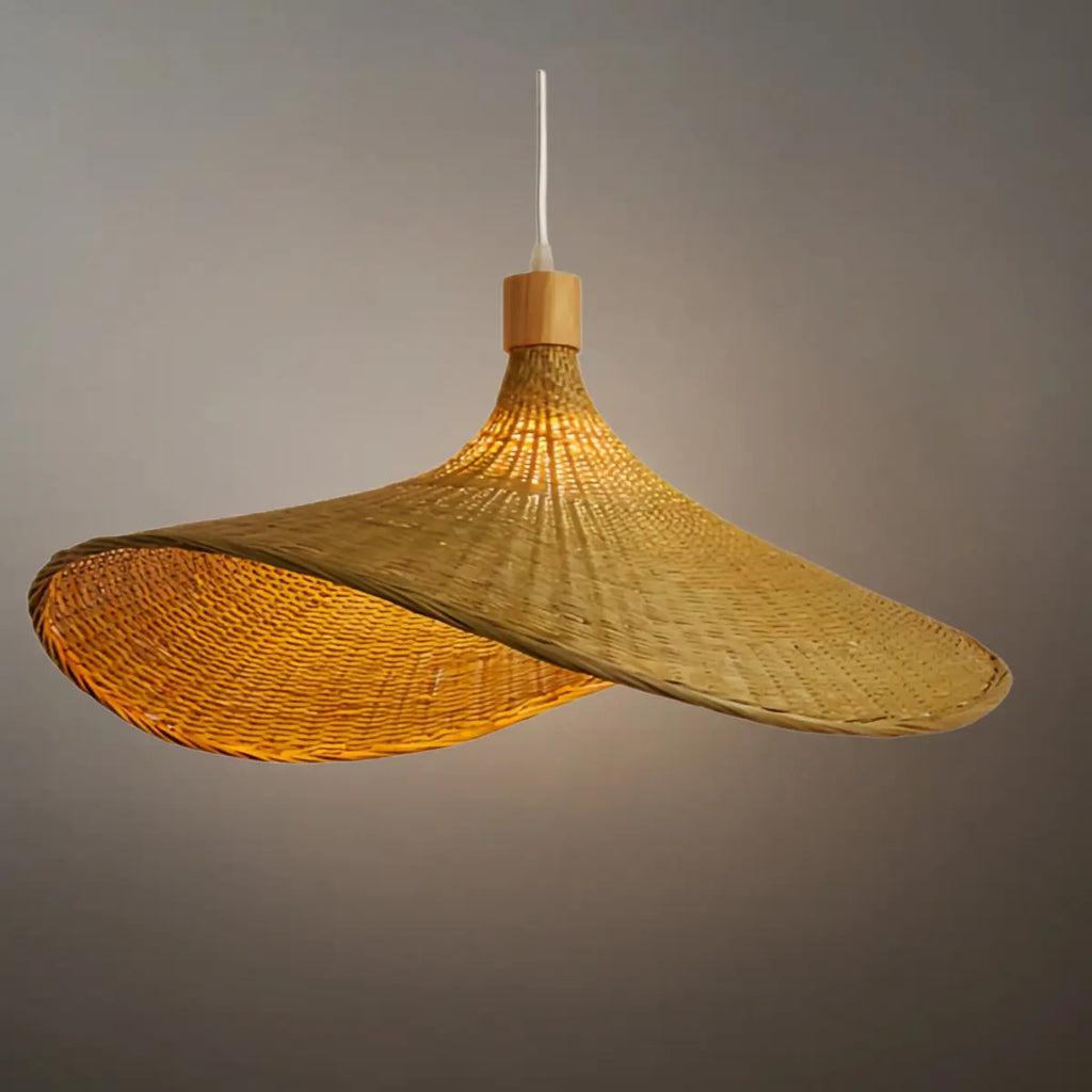 ヴィンテージラタンペンダントライト – ダイニングルーム用ナチュラルメタル - Flindria