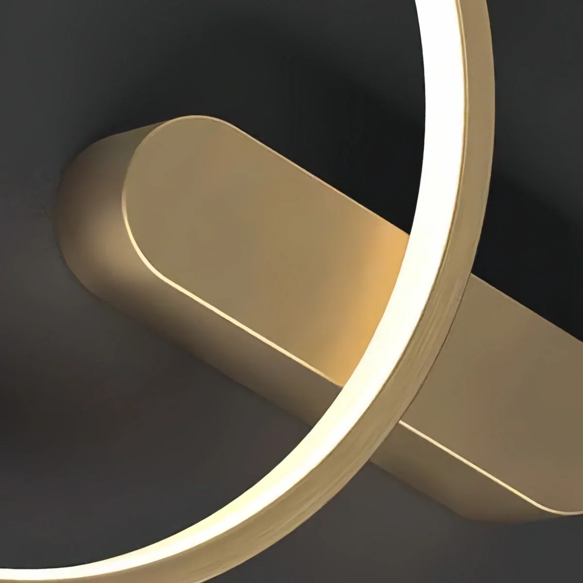Minimalist Wall Lamp -- Brass Ring Gold/Black for Bedroom Living Room Study - Flindria