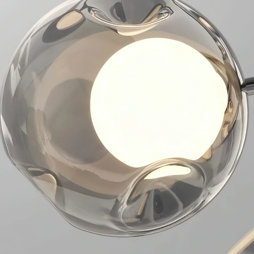 Moderne Pendelleuchte – Kohlenstoffstahl & Glas Schwarz Rauchgrau für Wohnzimmer - Flindria