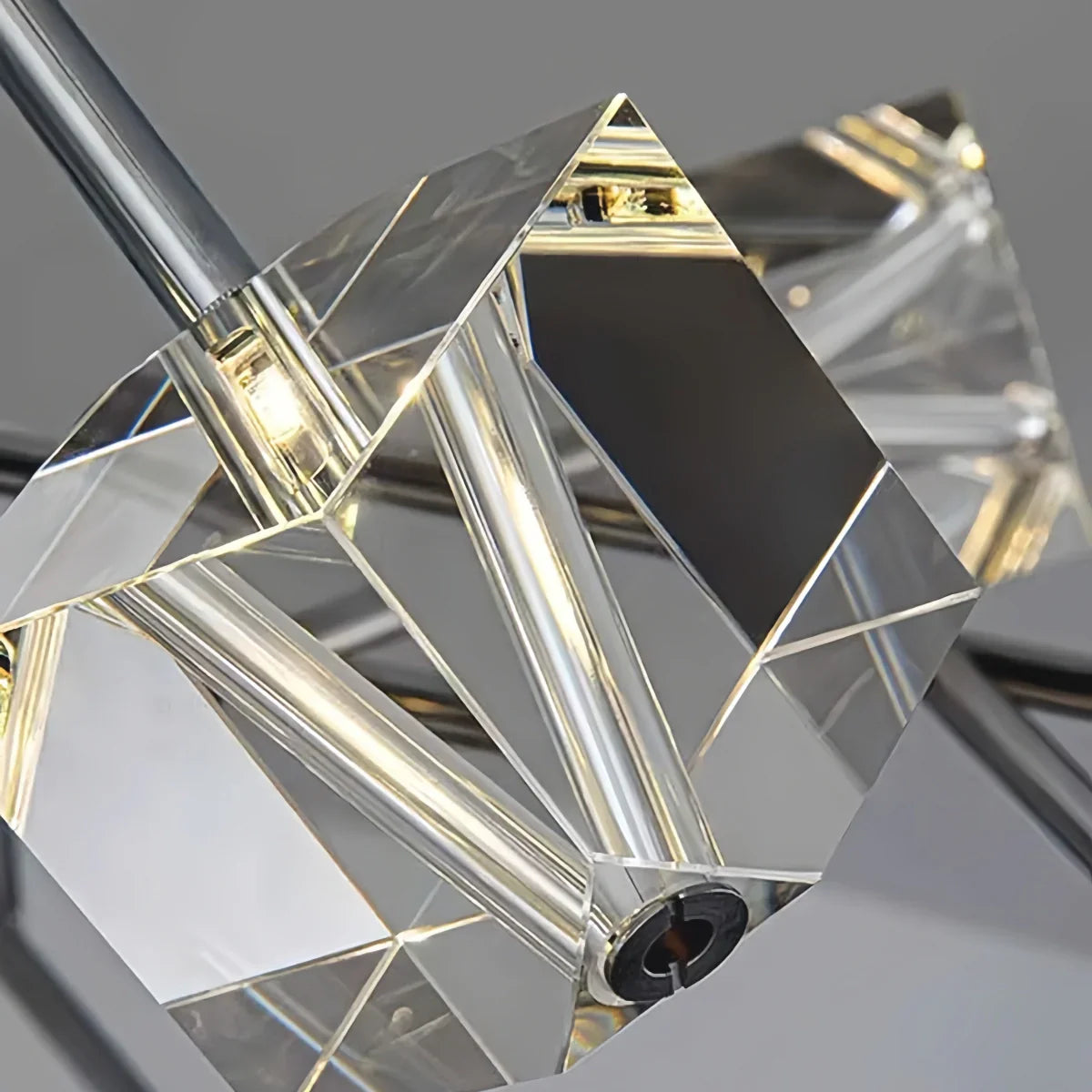 Modern Sputnik Chandelier – Crystal Cube Chrome for Living Room / Dining Room - Flindria