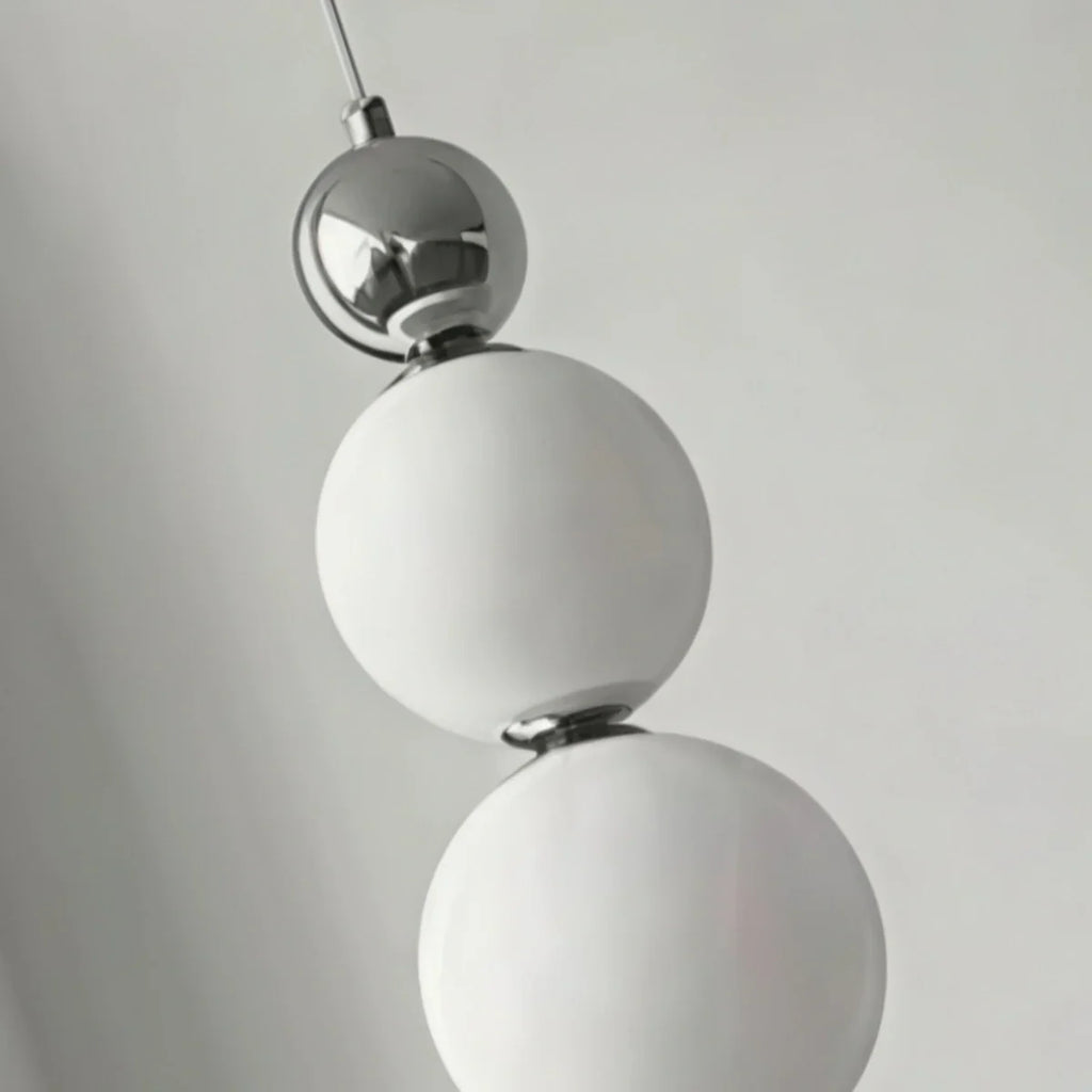 Minimalist Pendant Light — Iron & Glass Gold&White / Silver&White for Bedroom - Flindria