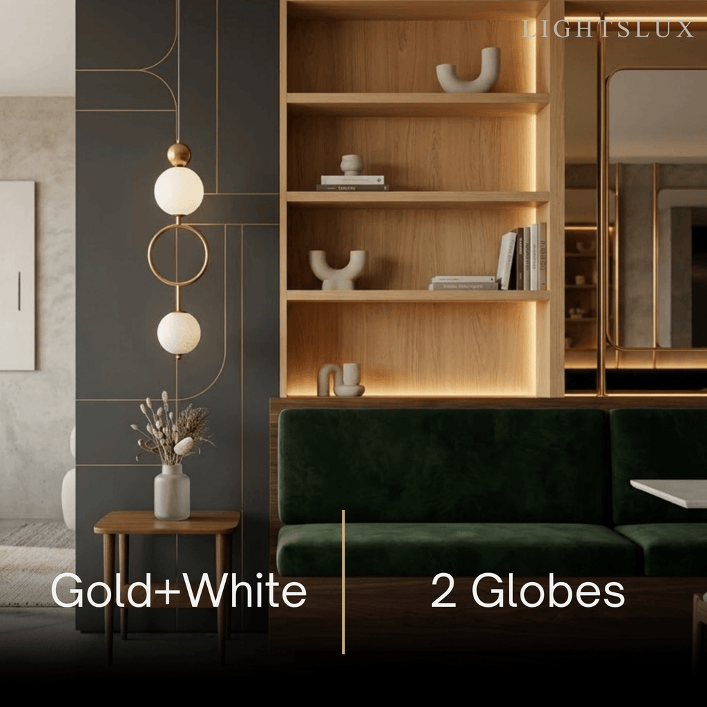 Minimalist Pendant Light — Iron & Glass Gold&White / Silver&White for Bedroom - Flindria