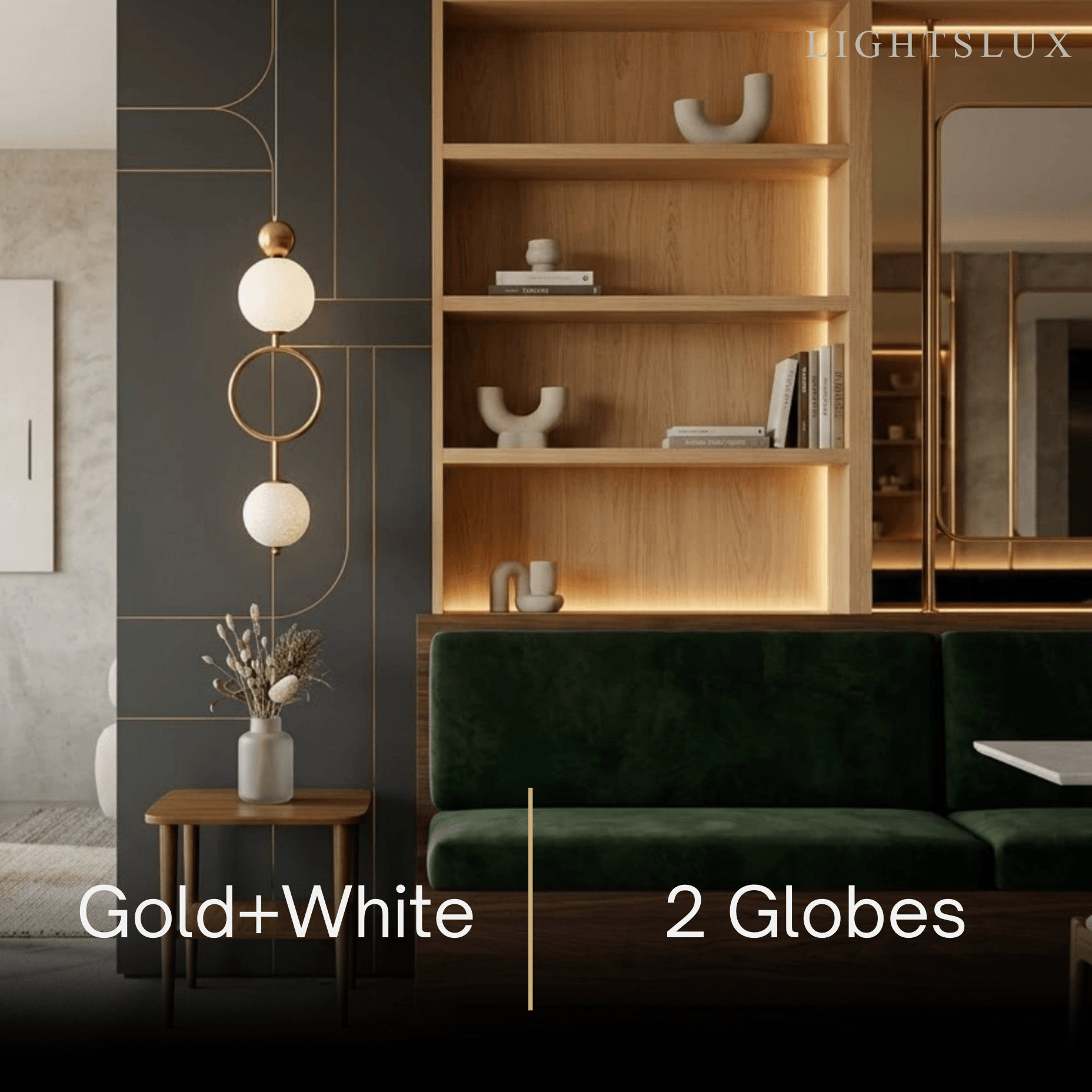 Minimalist Pendant Light — Iron & Glass Gold&White / Silver&White for Bedroom - Flindria